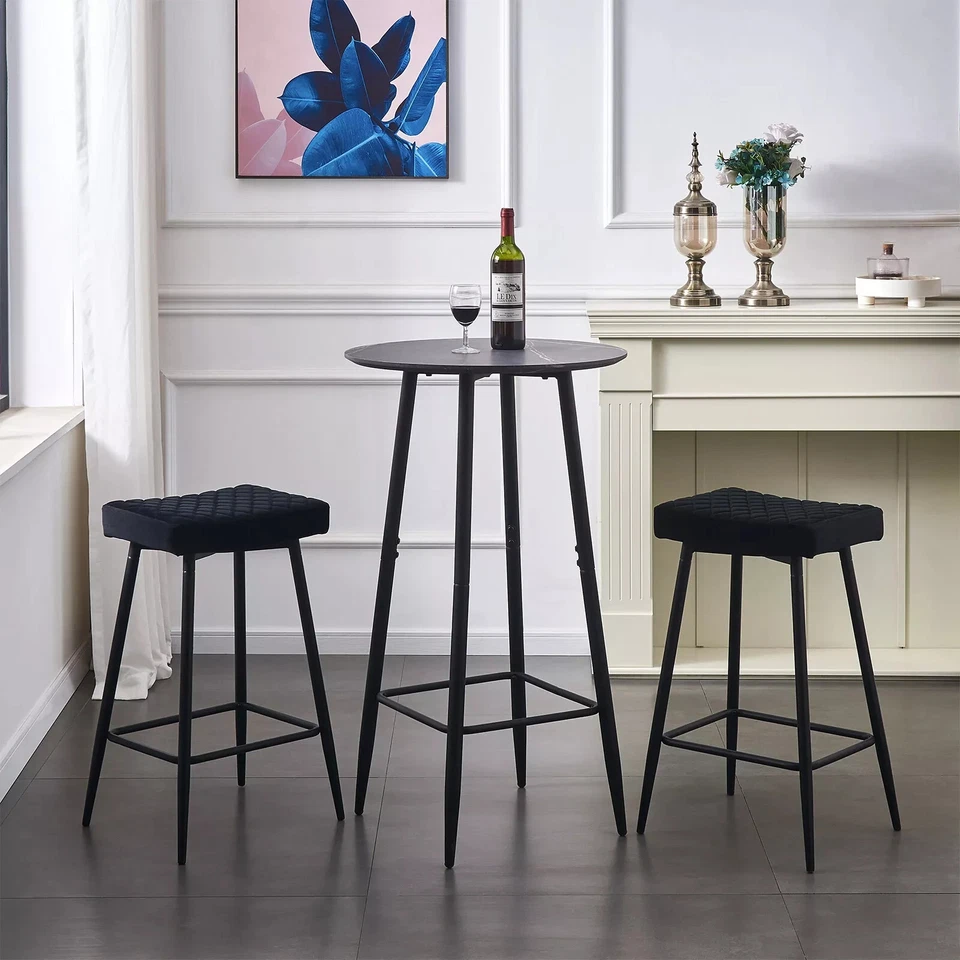 2X4X Breakfast Bar Stool Home Kitchen Pub Bar Stools With Footrest High Chai - Image 3 of 4