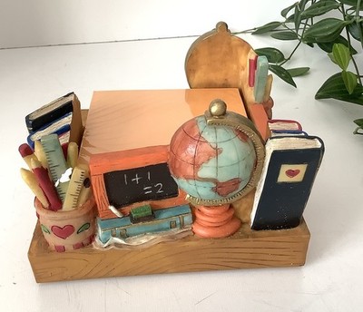 Lillian Vernon Teacher Desk Sticky Note Holder School Decor Globe Books
