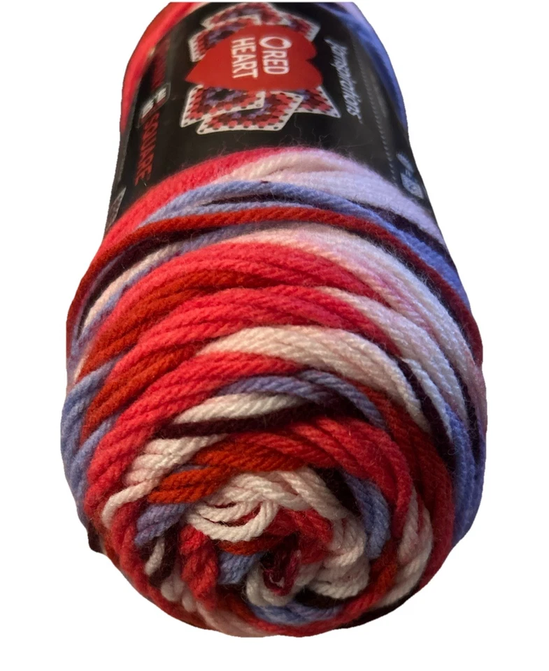 Red Heart Granny Square All In One Yarn 1 Skein “Soft White/Hot Stuff” - Image 2 of 4