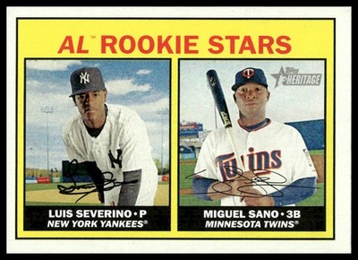2016 Topps Heritage #190 AL Rookie Stars (Luis Severino / Miguel Sano) RC NM+
