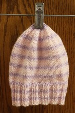 Handmade Pink Purple Striped Newborn Crochet Hat