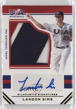 2017 USA Baseball Stars & Stripes Jersey Prime 19/25 Landon Sims #62 Auto 0i76
