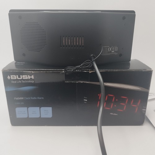 Bush FM/MW Clock Radio Alarm CCRXL181 Large Numbers Black Opened Never Used - Picture 9 of 24
