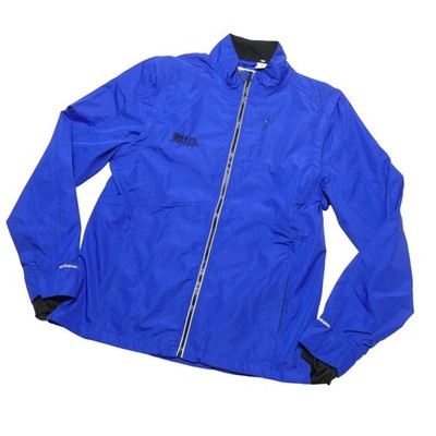 Frank Shorter Running Gear Jacket Mens Medium Blue Full Zip Running Windbreaker
