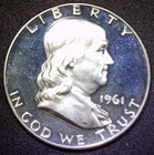 1961 Proof Uncirculated Franklin Silver Half Dollar HD23
