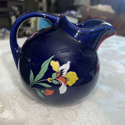 Hall China Co. Blue Blossom Mini Ball Jug #1 Pitcher 1939-1953 USA RARE - Picture 3 of 5