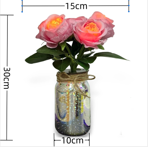 Artificial Flowers USB Charge Small Night Light Rose Table Decor Romantic Gifts - Picture 3 of 7