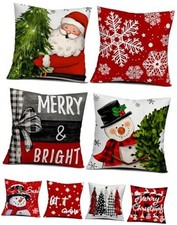 Christmas Decorations Set of 18" x 18" Pack of 4 Christmas Pillow Covers-red