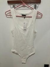 Out From Under Urban Outfitters Women's Ribbed Bodysuit, White, Size Medium, NWT