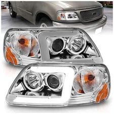 Anzo 111504 LED Headlight For 1997-2003 Ford F-150 Left & Right Chrome Housing