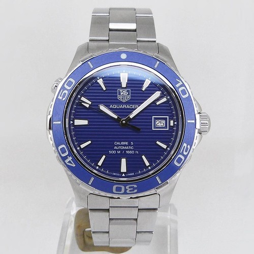 TAG Heuer WAK2111.BA0830 - Orologio Uomo Aquaracer - Automatico, 42 Mm, Quadrante Blu, Acciaio - 4