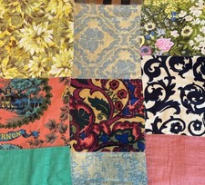 VTG Boho 70 s Hand Made Patchwork Multi Color Heavy Blanket Quilt 70x70 Read