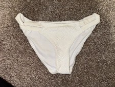 Hollister Women  s White Crochet Bikini Bottom In Size Small