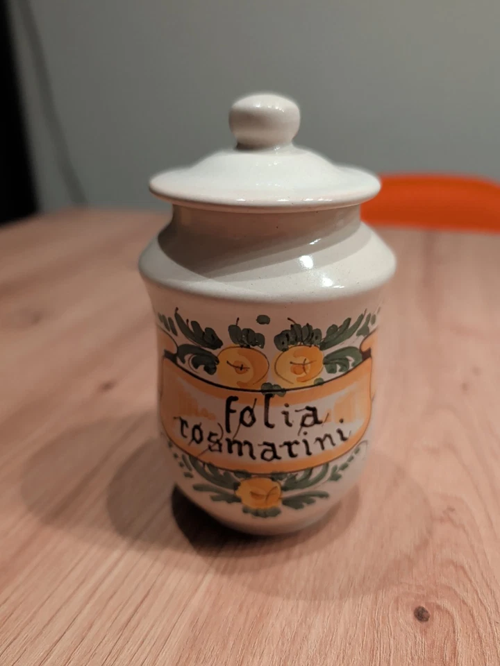 Pecceti Deruta Italy Handbemalten Keramikdosen mit Deckel 12cm hoch - Bild 4 von 4