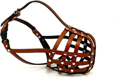 Genuine Leather Dog Muzzle for American Bully, Bully XL and other similar sno...