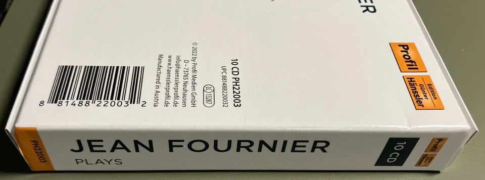 Jean Fournier plays: Beethoven, Mozart, Stravinsky... - 10 CD Edition (Hänssler) - Bild 3 von 4