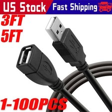 High-Speed USB-USB Extension Cable USB 2.0 Adapter Extender Cord Male/Female LOT