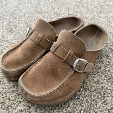 Birkenstock Buckley Suede Clog Mule Loafers Slip On Brown 40 L9 Women's