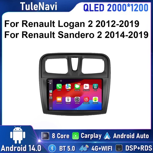 For Renault Logan 2 Sandero 2 2012-2019 CarPlay Car Radio Multimedia GPS Screen - Picture 2 of 31