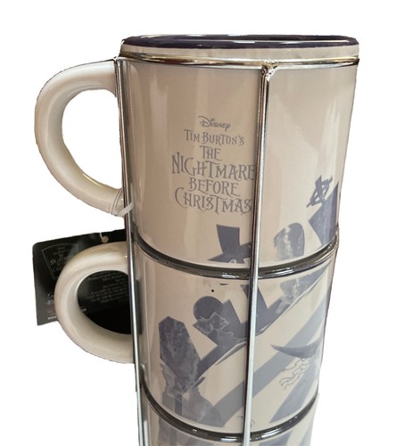 Disney Tim Burton’s The Nightmare Before Christmas Ceramic Mug Set of 4 RETIRED! - Picture 2 of 9