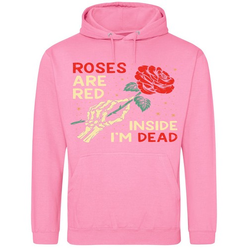 Roses Are Red Inside I'm Dead, Unisex Hoodie XS - 5XL, Gothic, Romantic, Flower - Picture 17 of 20