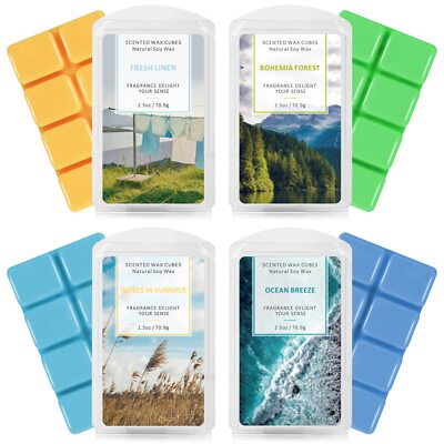 Wax Melts Wax Cubes Soy Wax Cubes for Wax Warmer Ocean Breeze Fresh Linen Boh...
