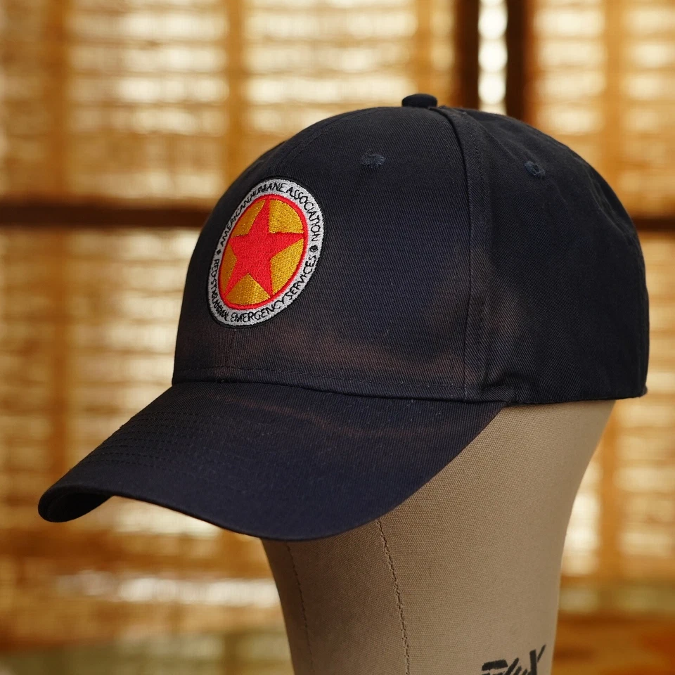 Vintage American Humane “Red Star” Ball Cap – Rare Logo Hat ; Worn Authentic Blu - Image 4 of 4