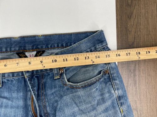 Lucky Brand Mens Size 31x28 Reg Inseam Blue Jeans Faded Whiskered - Picture 7 of 11