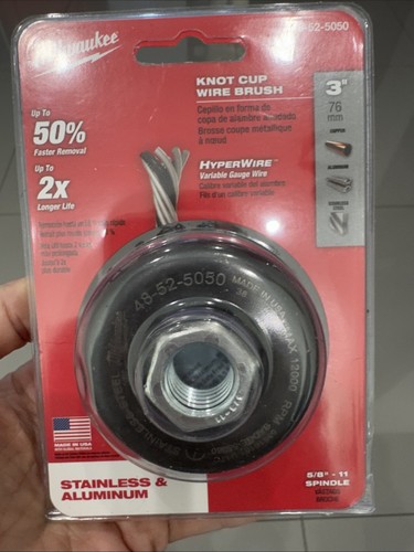 Milwaukee 48-52-5050 3 Zoll Knoten Draht Tassenbürste - Edelstahl