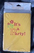 Vintage American Greetings Its A Party Invitations Pack 8 Cards With Envelopes