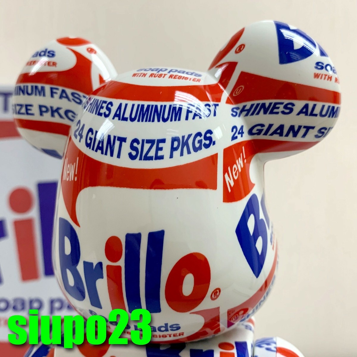 Medicom 400% + 100% Bearbrck ~ Andy Warhol Be@r brick Brillo Medicom 400% + 100% Bearbrck ~ Andy Warhol Be@r brick Brillo