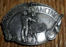 1985 Siskiyou Square Dancing Belt Buckle Dancers Banjo  Fiddle FREE SHIPPING