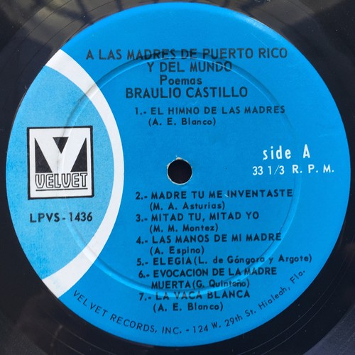 Braulio Castillo A Las Madres Puerto Rico y Mundo NMINT - Picture 2 of 4