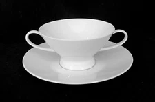 3 Cream Soup Bowl Sets Rosenthal Continental - Classic Modern White