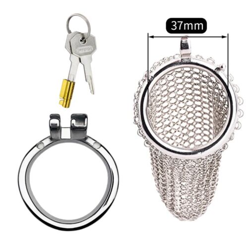Stainless Steel Chastity Cage Long Mesh Smooth Control Anti Peni Rings Binding - Picture 15 of 26