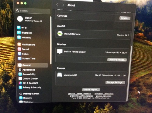Apple iMac A2438 24" "M1" 8 CPU@3.2GHz 8GB 256GB SSD macOS Sonoma 14.0 33181AM - Bild 9 von 9