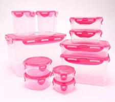 LocknLock Food Storage 25th Anniversary 11pc Multi Size / Shape FLAMINGO K92868