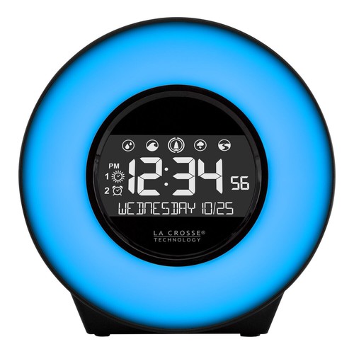 La Crosse Technology Round Color Mood Light Alarm Clock w/ Nature Sounds C85135 - Picture 10 of 19
