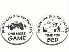 Gamers Dilemma Decision Coin. "One More Game" Or "Time For Bed" Stocking filler