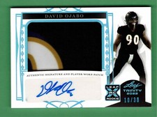 2022 LEAF TRINITY DAVID OJABO AUTO JERSEY PATCH ROOKIE RC 10/30 RAVENS