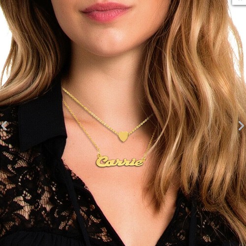 Personlized 14K Gold Plated ANY NAME Customized Pendants Necklace Chain 20Style - Picture 7 of 19