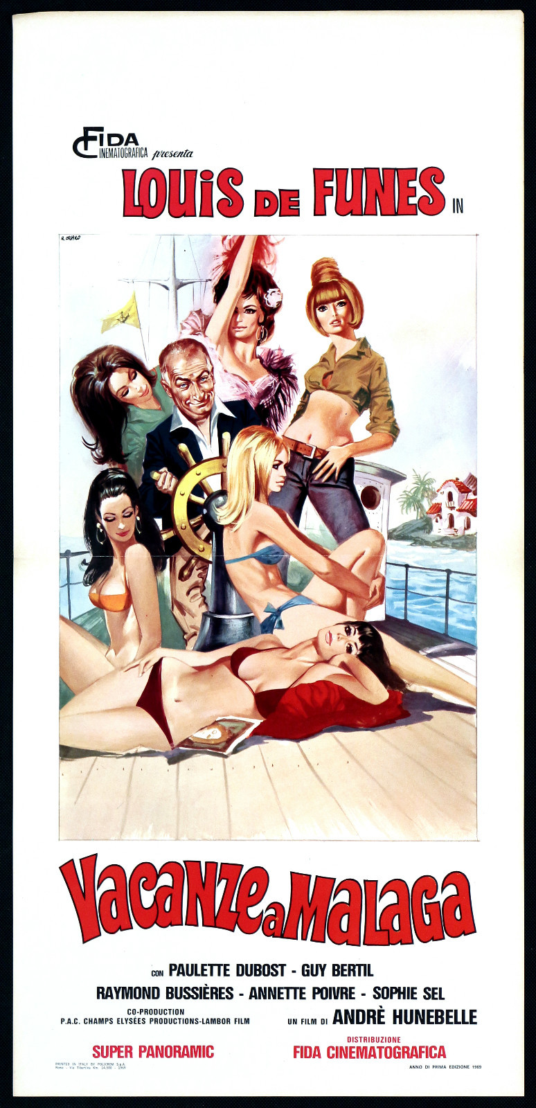 Locandina originale film Vacanze a Malaga (1958) - Regia di André Hunebelle