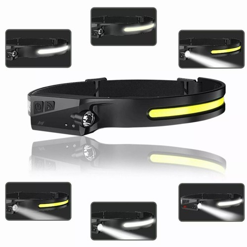 COB LED Headlamp USB Rechargeable Headlight Torch Work Light Bar Head Band Lamp - Picture 10 of 16