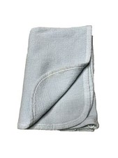 Vintage Baby Morgan Thermal Blanket Blue Light Weight Waffle Weave Receiving EUC
