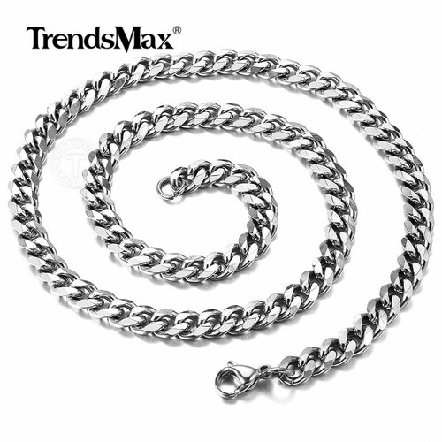Collana Catena Cordolo Cubano Argento Inox Uomo Donna 3/5/7 mm 16-36 pollici - Foto 11 di 11