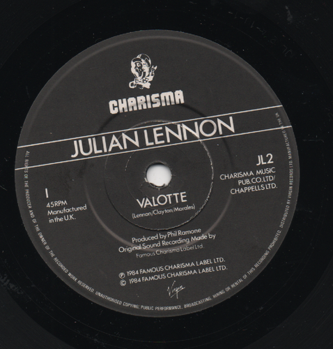 JULIAN LENNON - VALOTTE / LET ME BE. (UK, 1984, LTD. EDN. JL2 , POSTER SLEEVE - Picture 3 of 3