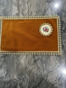 Vintage Place Mats Velvet With Embroidery Set Of 12   13 1/2 By 9 1/2