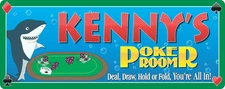 Personalized Poker Shark Game Room Sign Man Cave Wall Art 