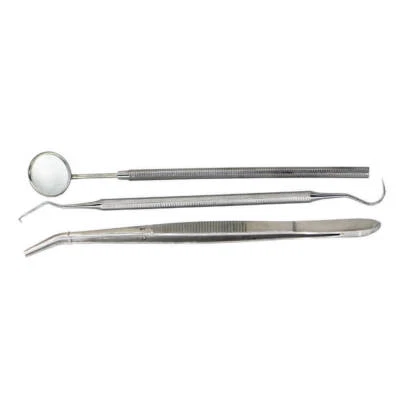 BOMAOER 3/KIT basic examination dental kit set of 3 hygiene kit mirror explorer tweezer