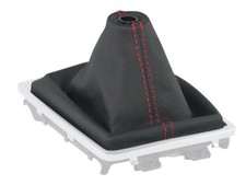 POUR MAZDA CX-5 CX5 FL 15-17 SOUFFLET LEVIER DE VITESSE CUIR NOIR COUTURES ROUGE